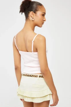 L&t Pointelle Scoop Neck Singlet Pink