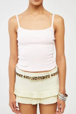 L&t Pointelle Scoop Neck Singlet Pink