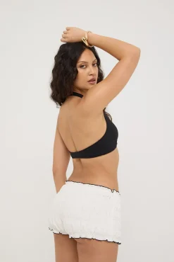 L&t Recycled Halter Twist Bralette Black