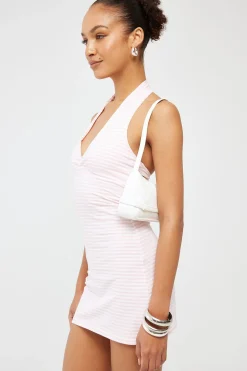 L&t Remi Halter Mini Dress Pink Stripe