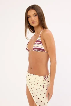 L&t Sorrento Stripe Bikini Top Butter Stripe