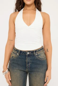 L&t Sylvia Halter Top White