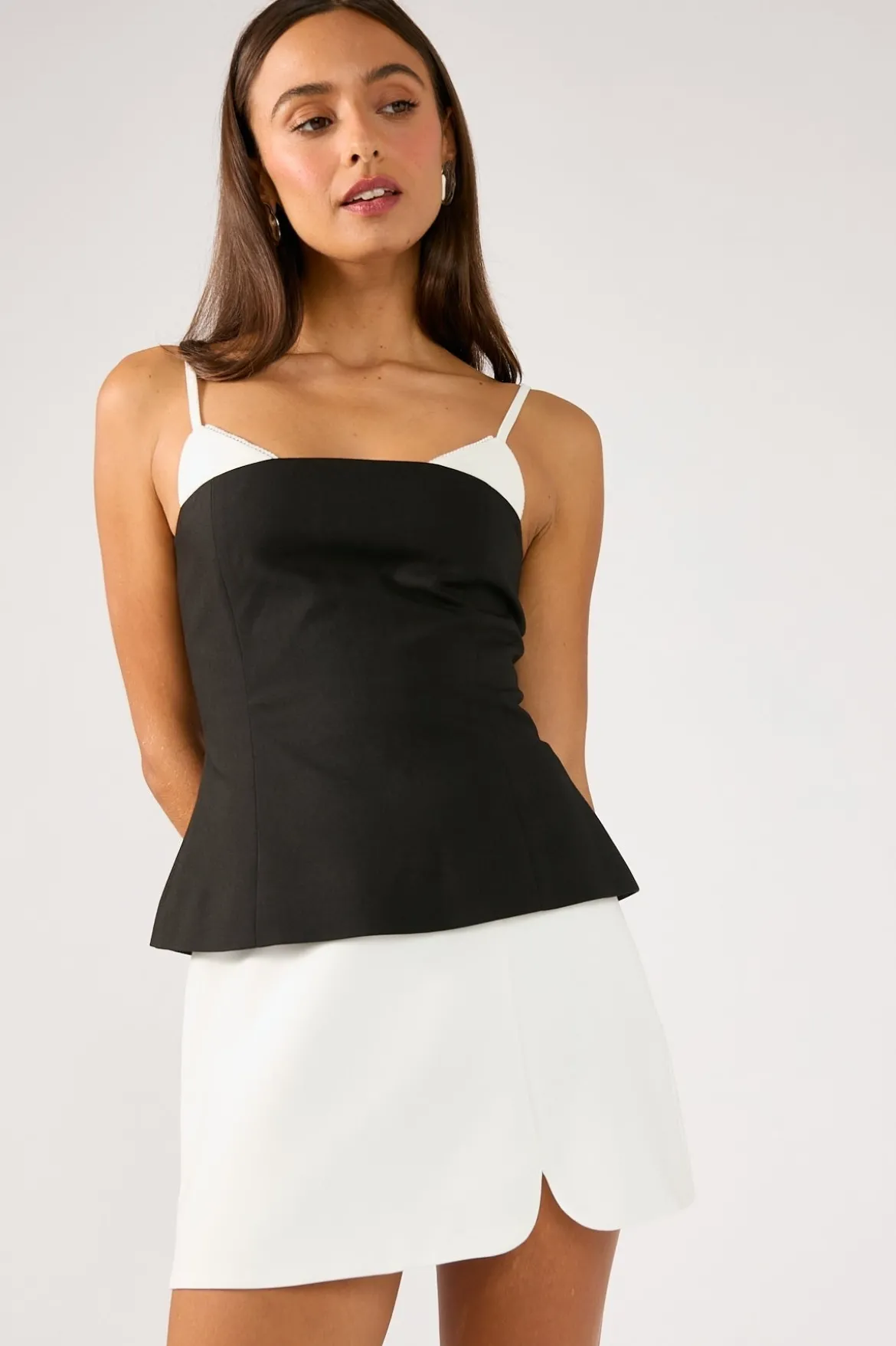 Luca Split Mini Skirt White