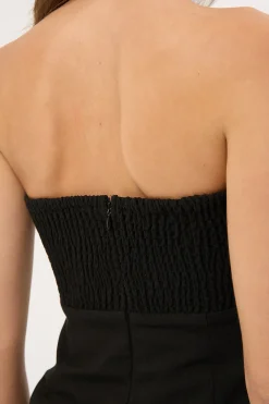 Luca Strapless Asymmetrical Top Black