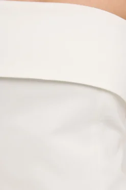 Luca Strapless Long Line Top White
