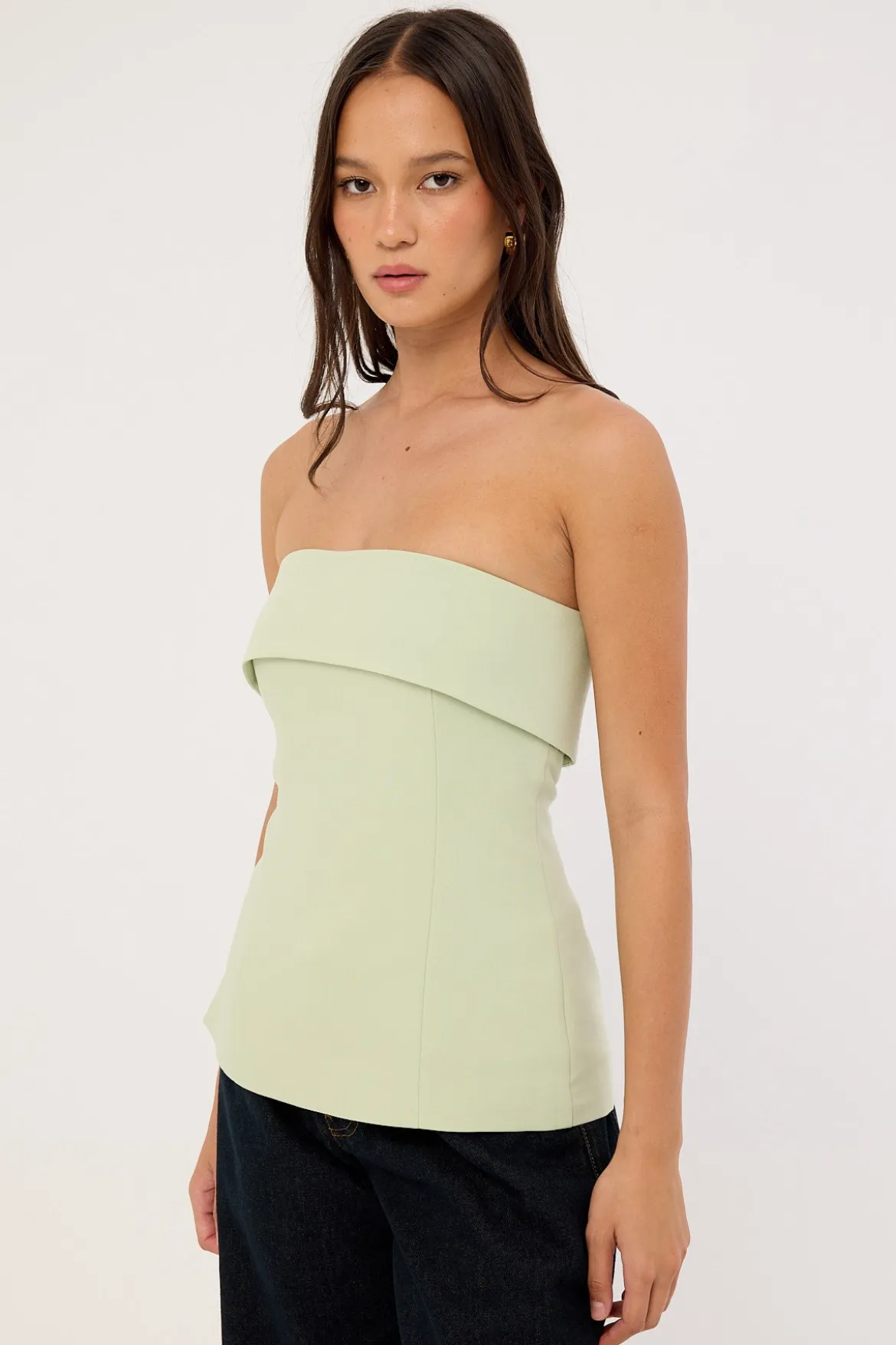 Luca Strapless Long Line Top Mint