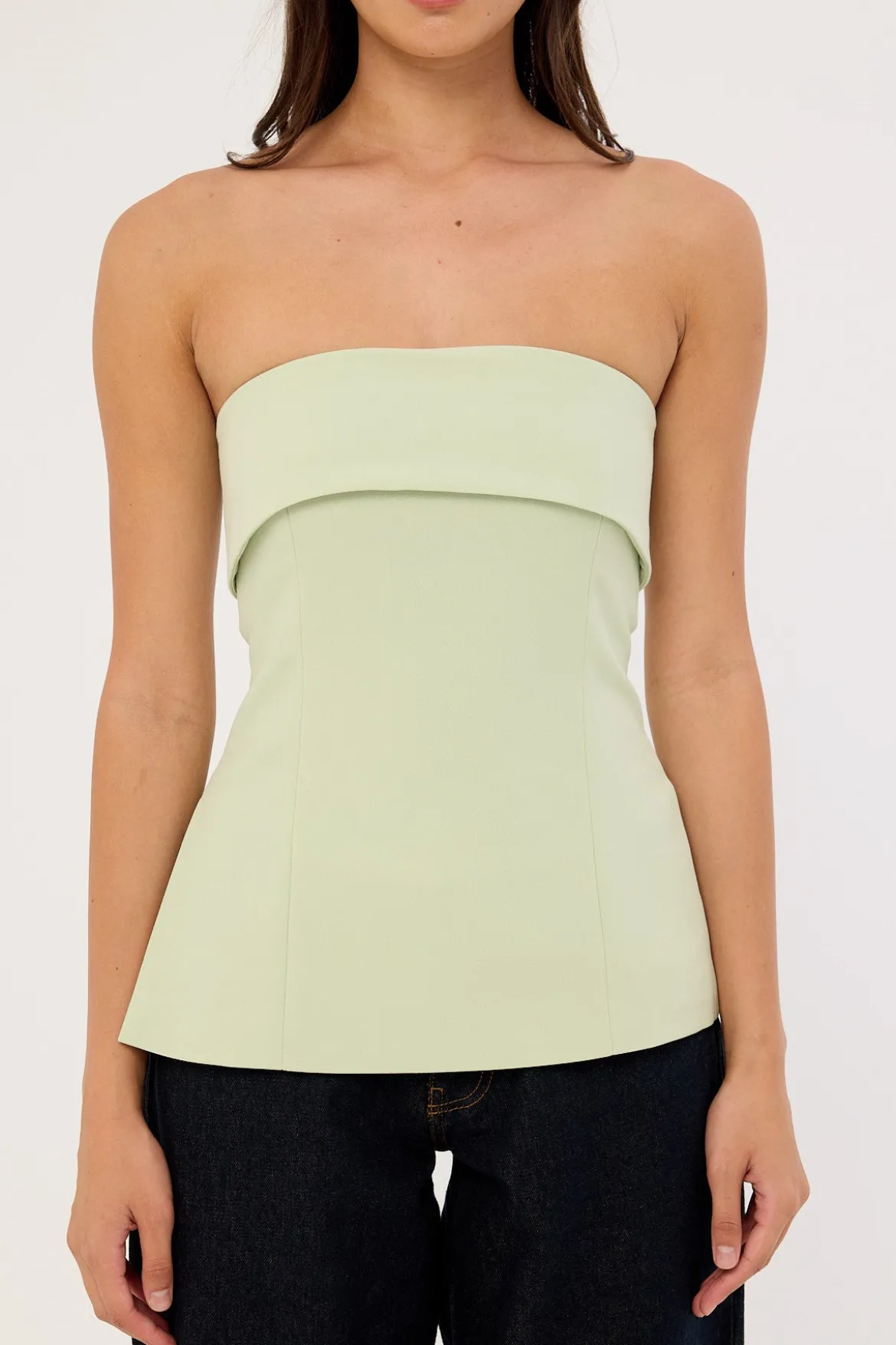 Luca Strapless Long Line Top Mint