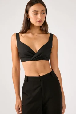 Luca V Neck Bralette Black