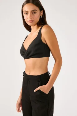 Luca V Neck Bralette Black