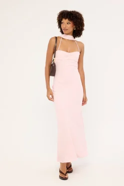 Luccia Scarf Maxi Dress Pink