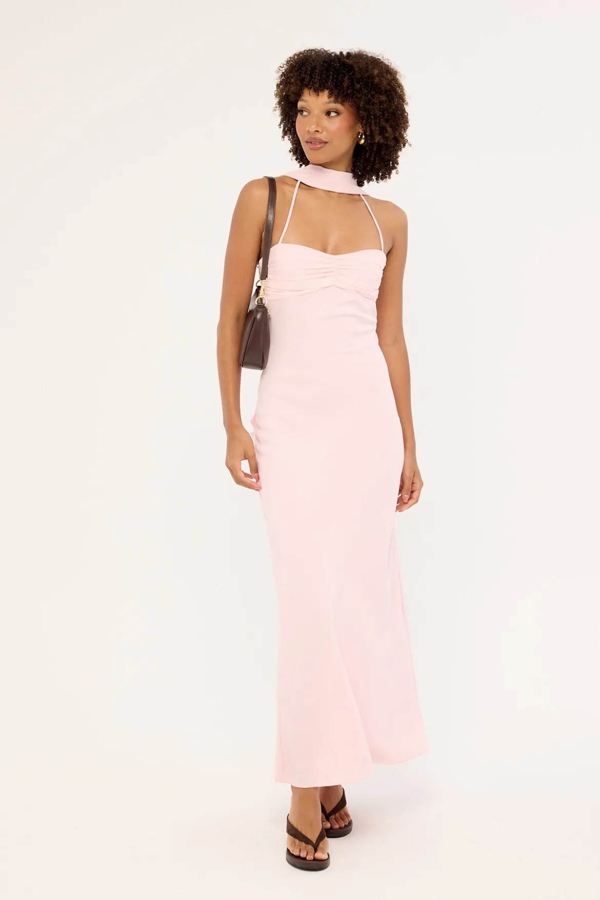 Luccia Scarf Maxi Dress Pink