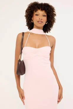 Luccia Scarf Maxi Dress Pink