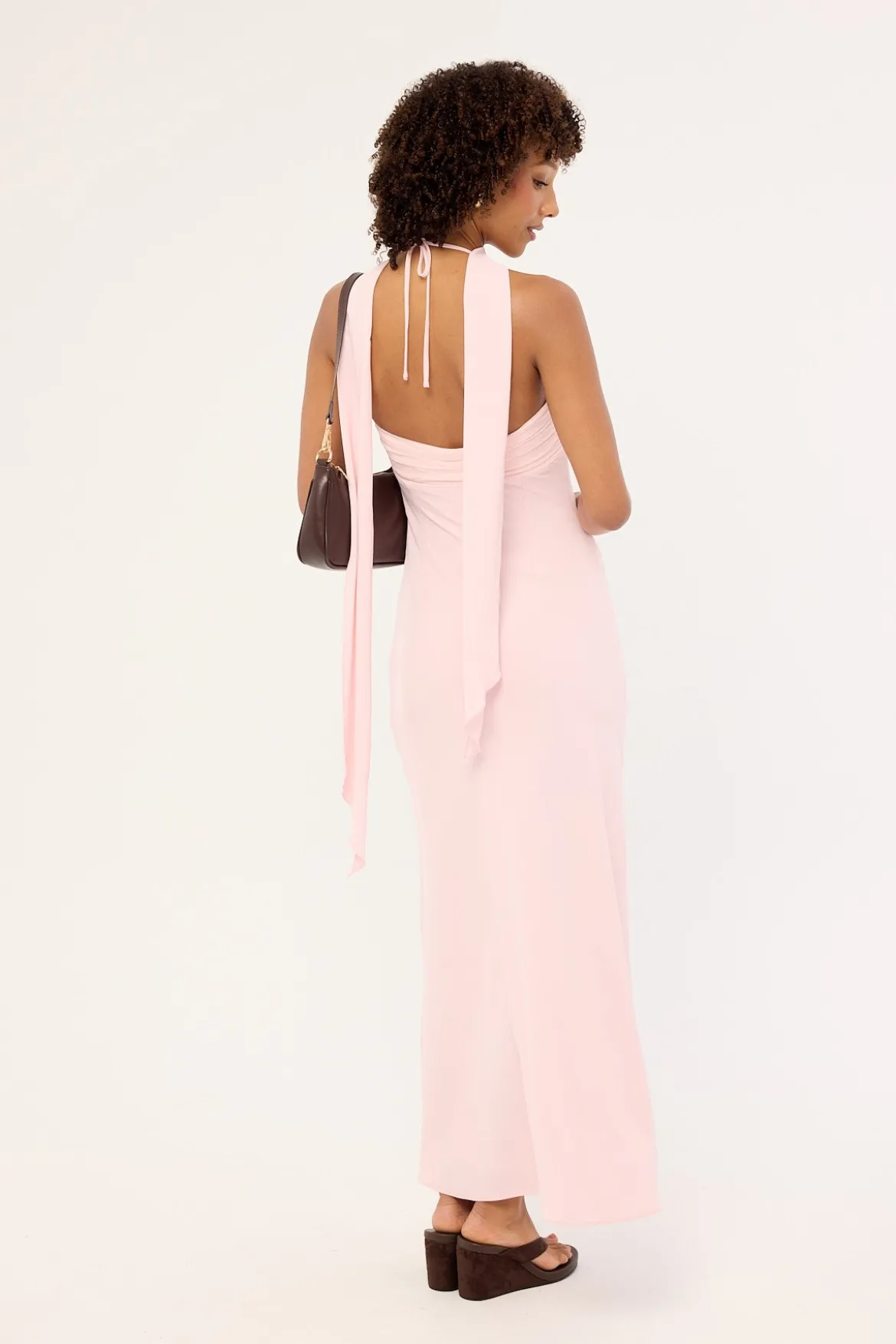 Luccia Scarf Maxi Dress Pink
