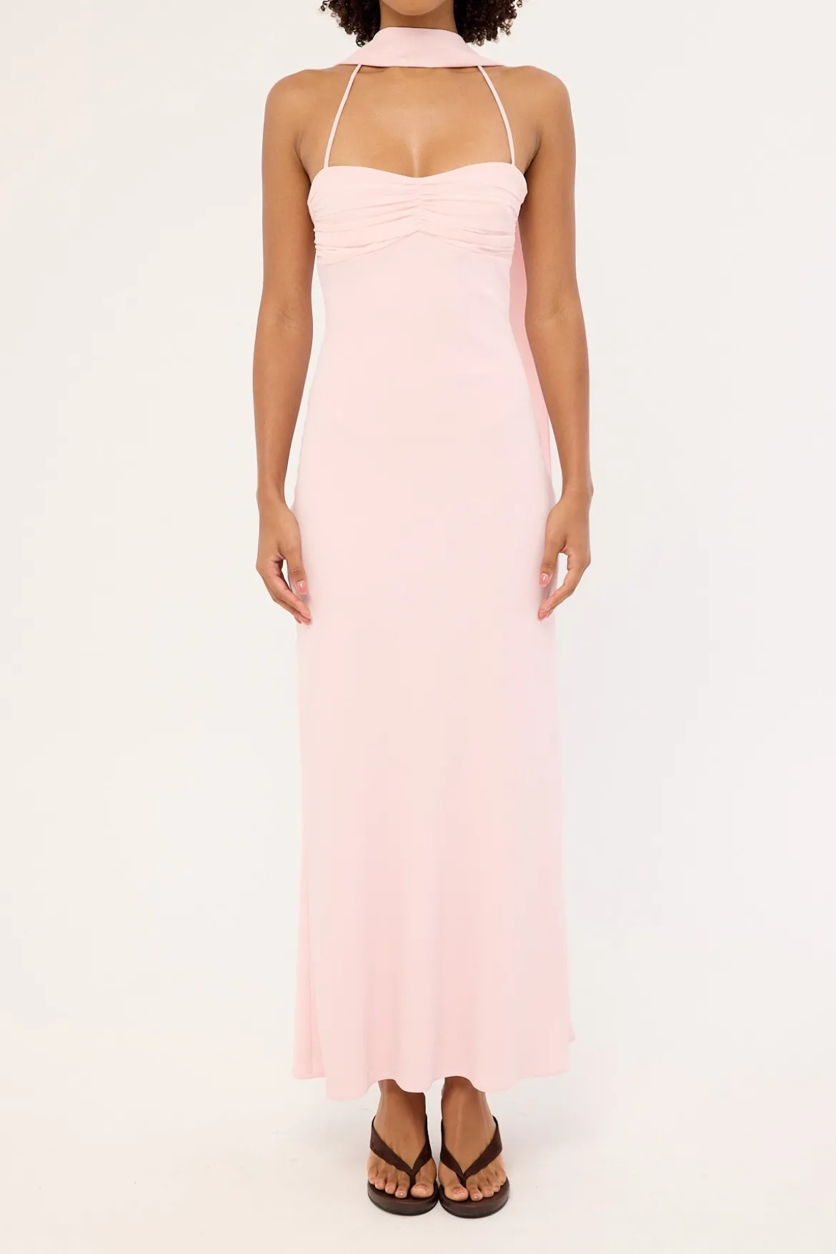 Luccia Scarf Maxi Dress Pink