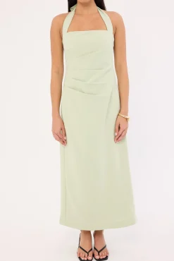 Lucette Halter Suiting Midi Dress Mint