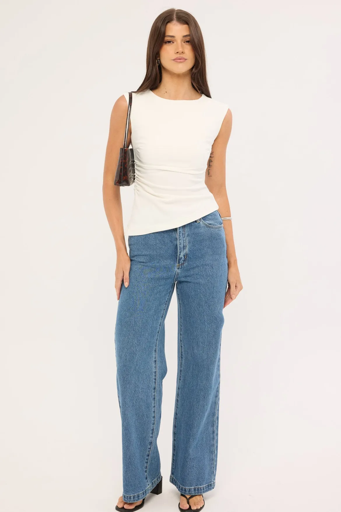 Luciana Boat Neck Top White