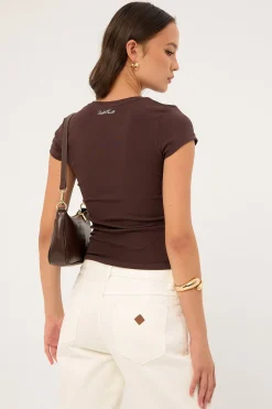 Lucky Girl Baby Tee Brown