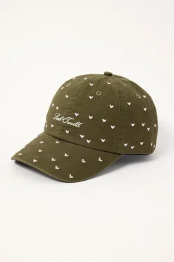 Lucky Hearts Washed Cap Washed Khaki Green