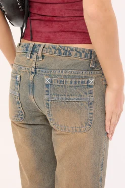 Lucky Number Low Rise Flare Jeans Rusty Overdye