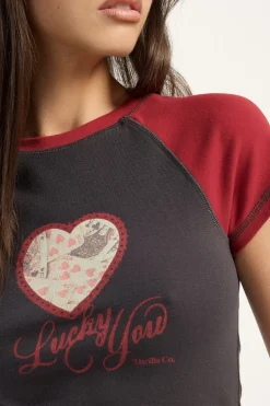 Lucky You Raglan Club Tee Merch Black