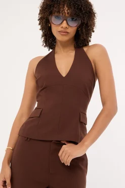 Luella Halter Suiting Top Brown