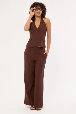 Luella Halter Suiting Top Brown