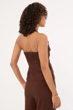 Luella Halter Suiting Top Brown