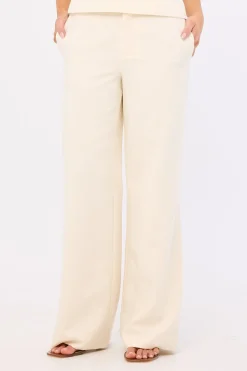 Luella Mid Rise Wide Leg Pant Cream
