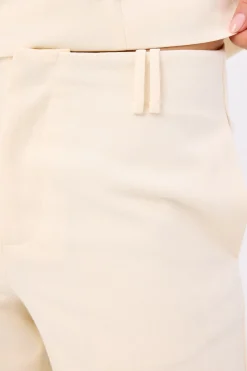 Luella Mid Rise Wide Leg Pant Cream
