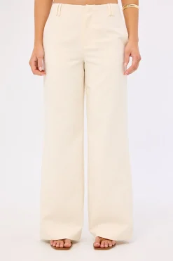 Luella Mid Rise Wide Leg Pant Cream