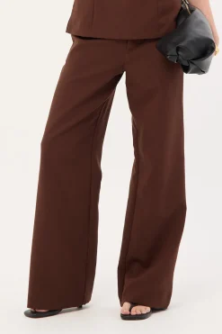 Luella Mid Rise Wide Leg Pant Brown