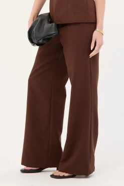 Luella Mid Rise Wide Leg Pant Brown