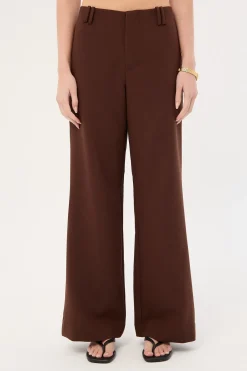 Luella Mid Rise Wide Leg Pant Brown