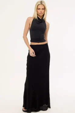 Lula Chiffon Maxi Skirt Black