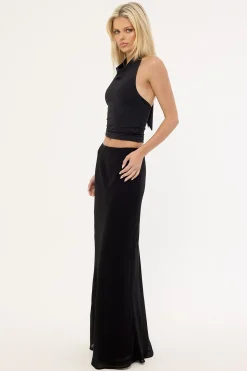 Lula Chiffon Maxi Skirt Black
