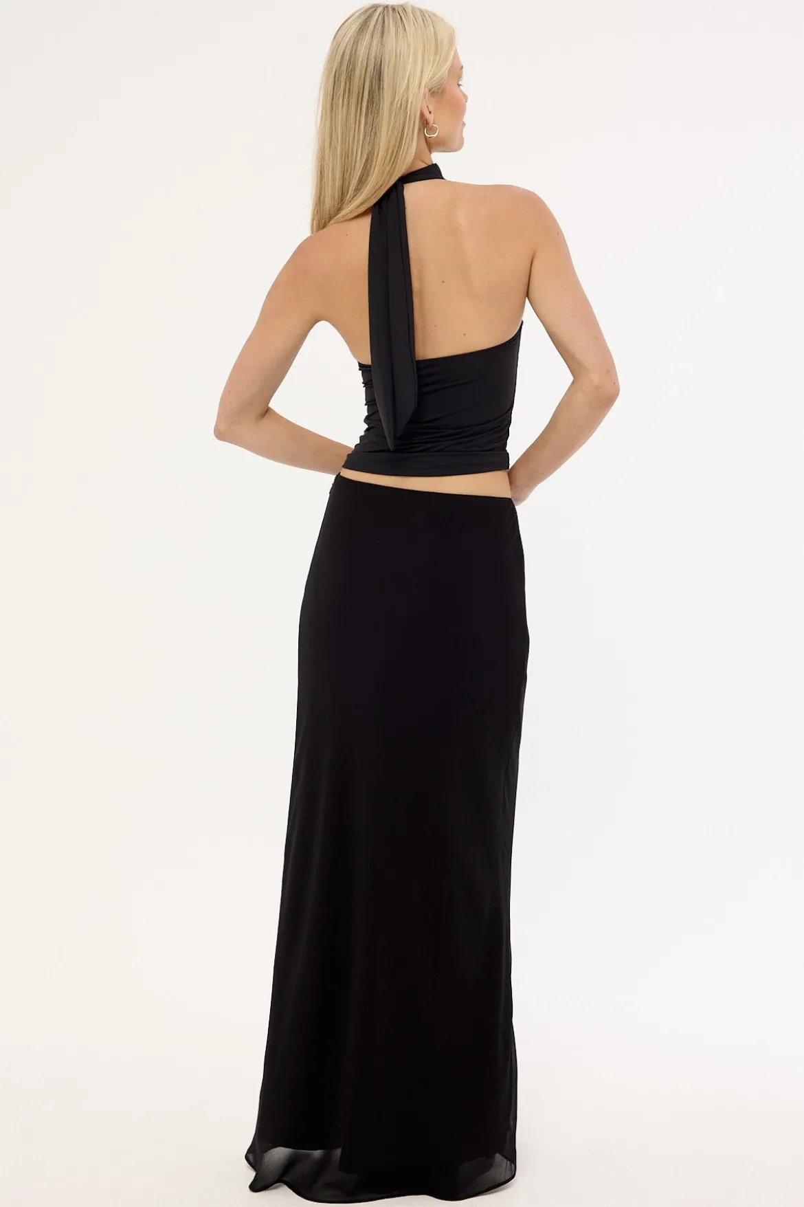 Lula Chiffon Maxi Skirt Black