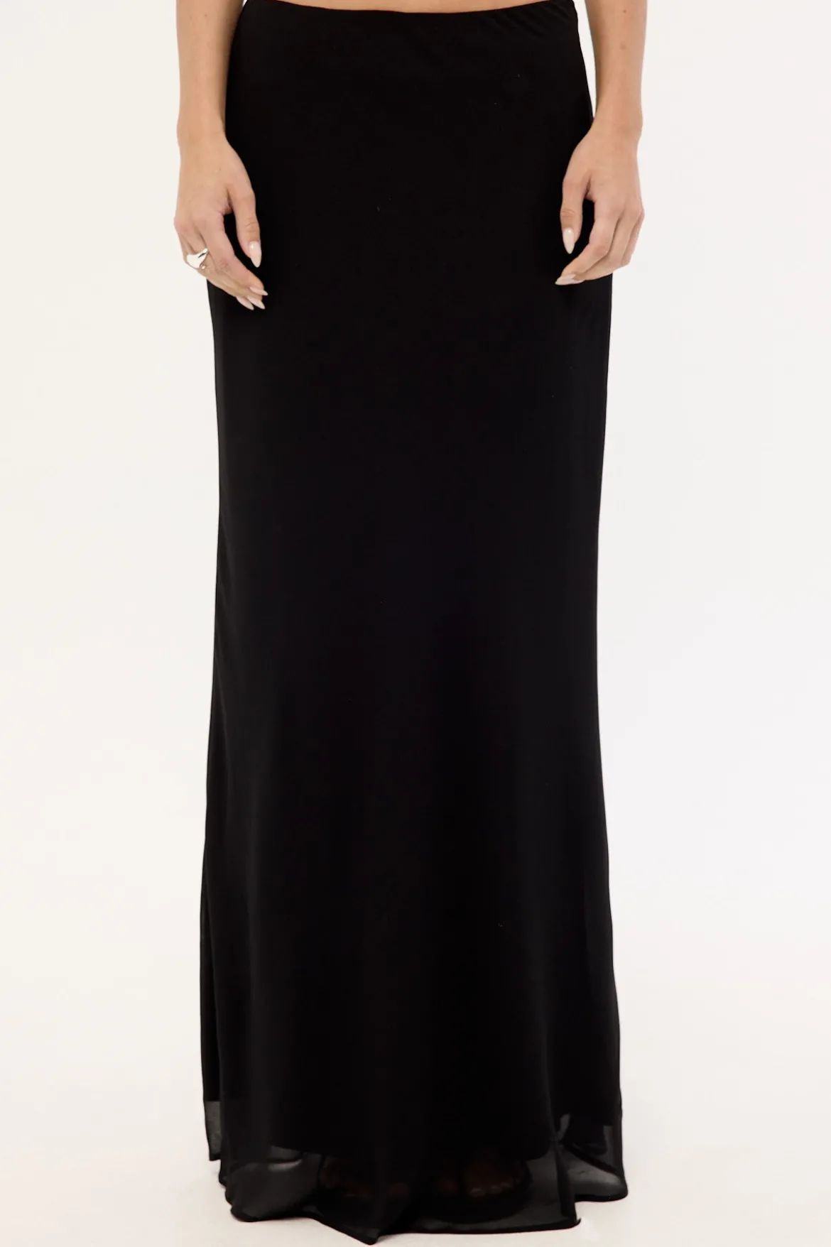 Lula Chiffon Maxi Skirt Black