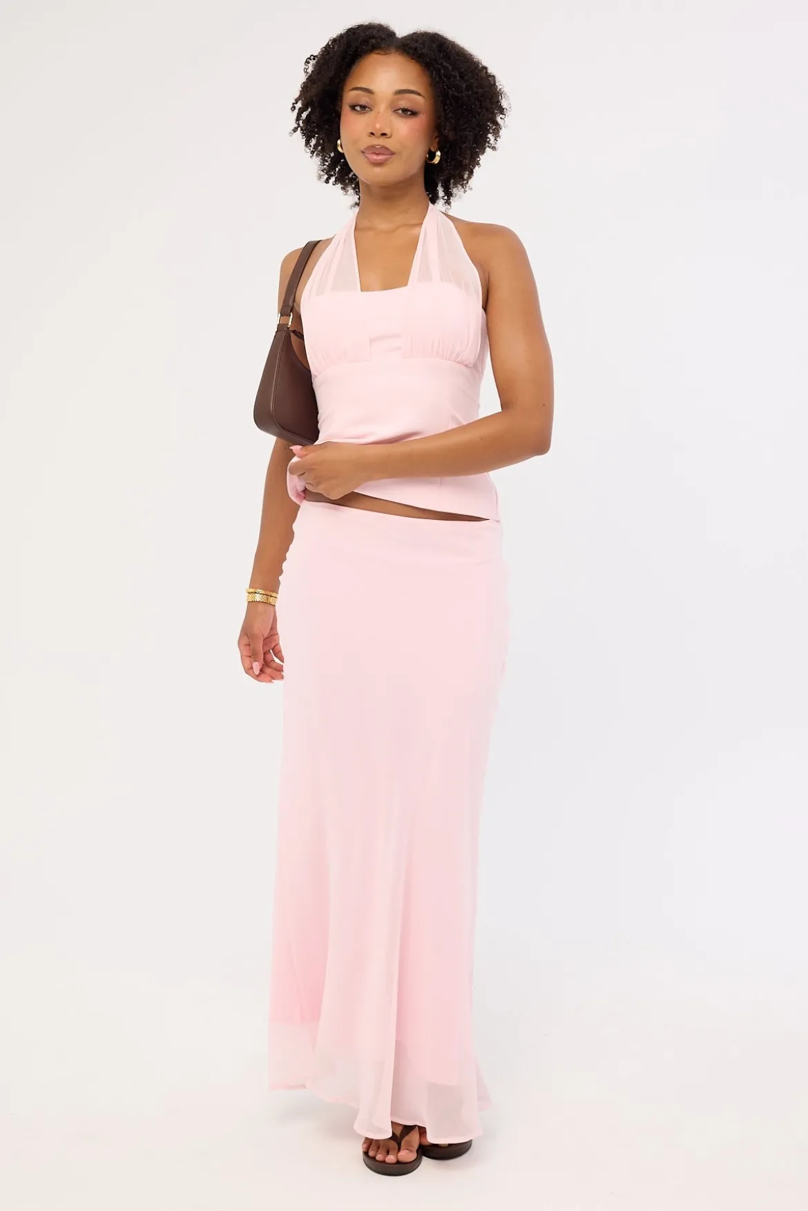 Lula Chiffon Maxi Skirt Pink