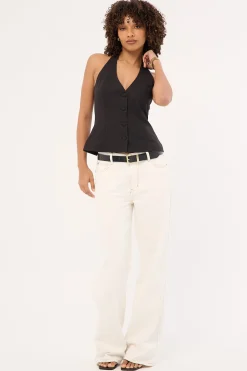 Lulu Halter Tailored Vest Black