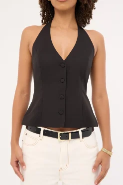 Lulu Halter Tailored Vest Black