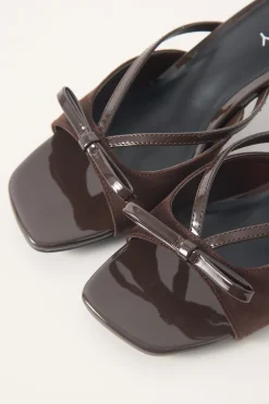 Lulu Microsuede Heels Chocolate