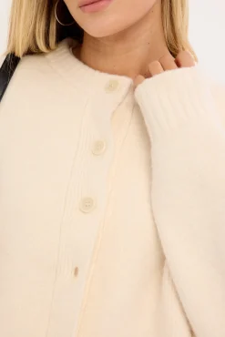 Lumia Crew Neck Knit Cardi Cream