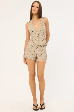 Lumin Shorts Polka Pinstripe Beige