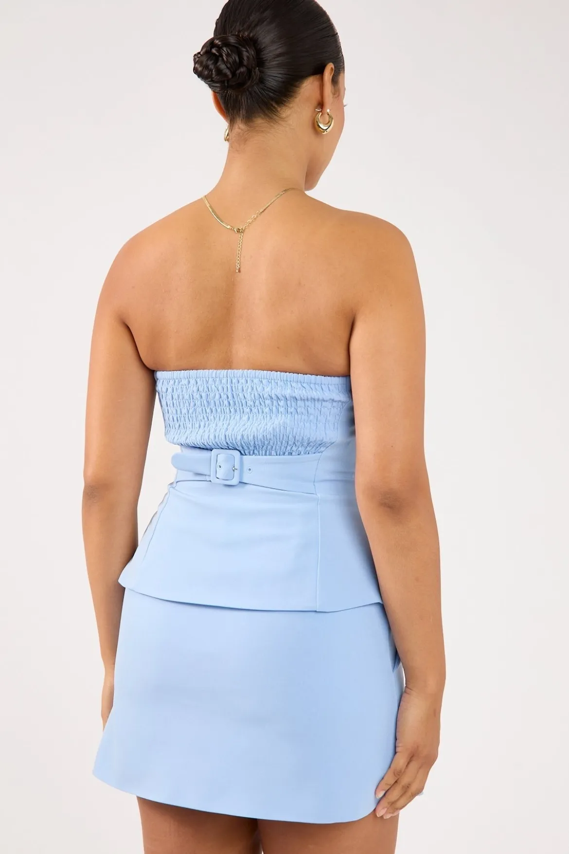 Luna High Rise Mini Skirt Blue