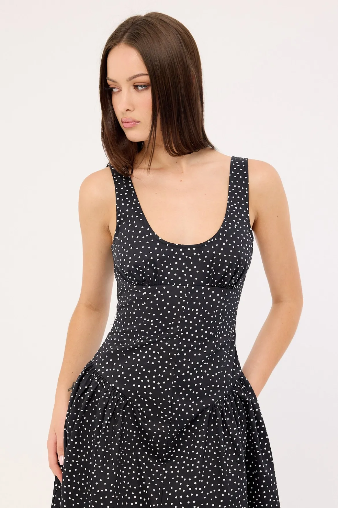 Luna Rosa Maxi Dress Noir Polka