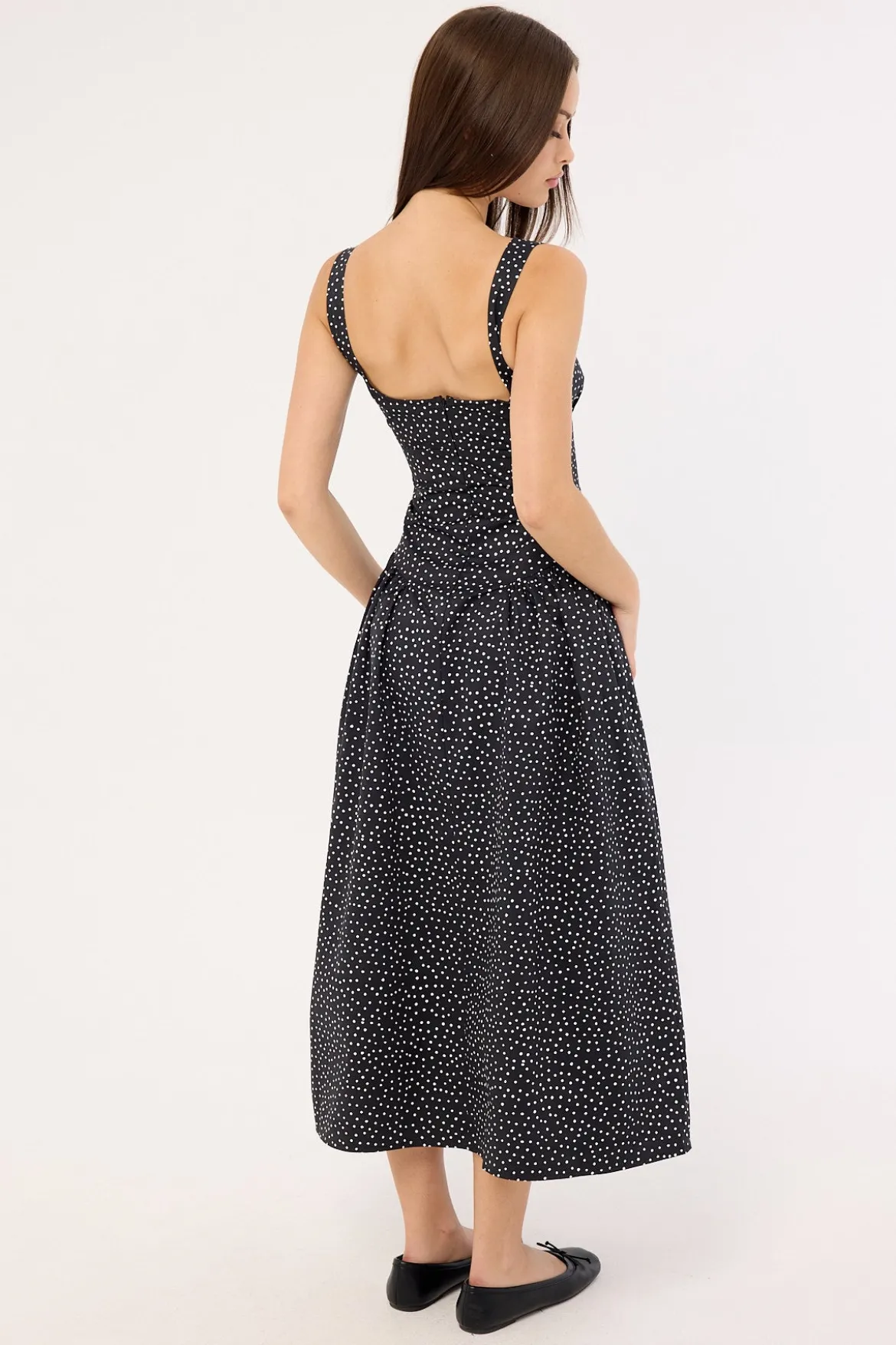 Luna Rosa Maxi Dress Noir Polka