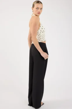 Lupa Mid Rise Pleated Pant Black