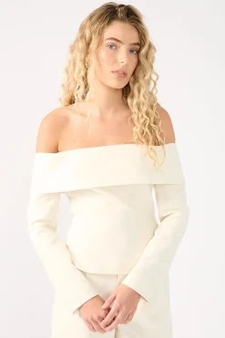 Lupa Off Shoulder Long Sleeve Top Cream