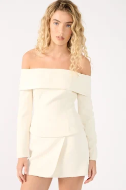 Lupa Off Shoulder Long Sleeve Top Cream