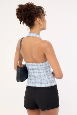 Lure Top Baby Blue Plaid